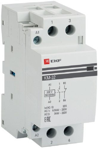 Контактор модульный EKF PROxima КМ 2п 1НО+1НЗ 32А 230В АС картинка